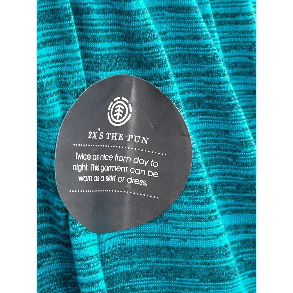 Element Womens Teal Green Space Dye Smocked Strapless Maxi Dress Skirt Medium
